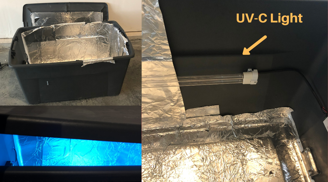 A DIY UV-C Sanitizer Box built to destroy the Coronavirus