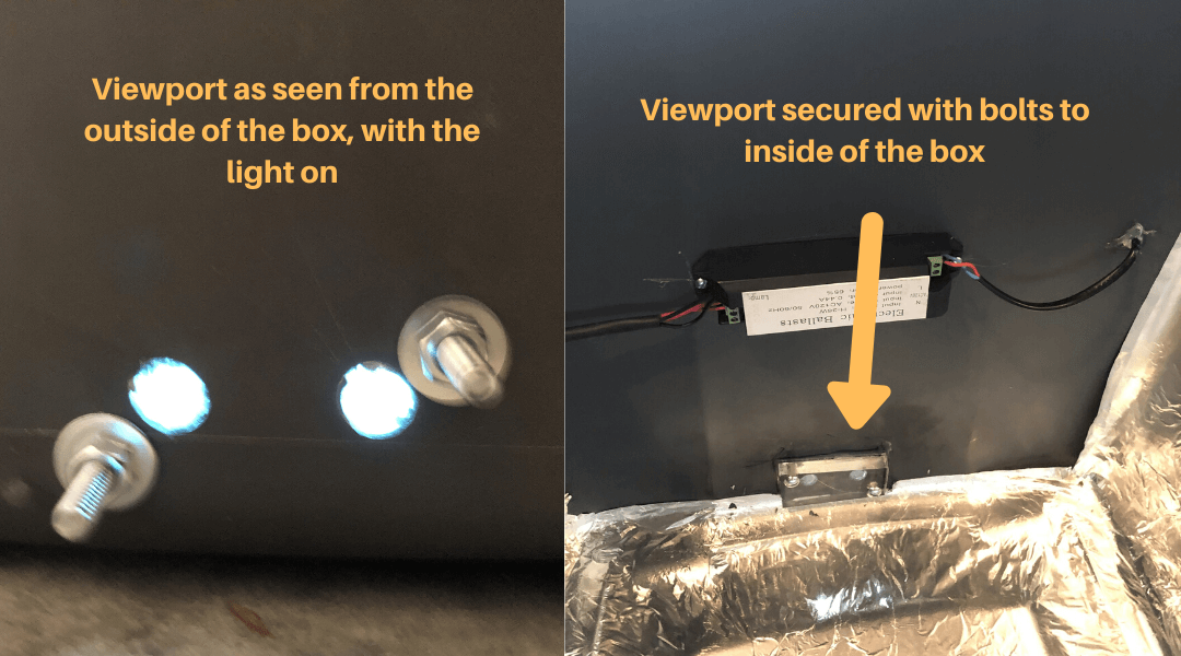 UV-C Sterilization Box viewport built with Plexi-Glass Acrylic