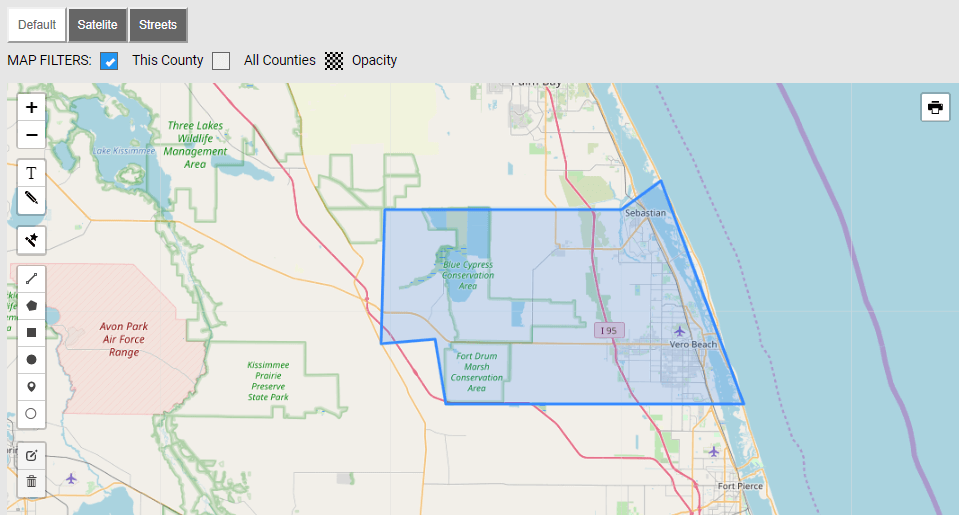 Map of Indian River County Florida
