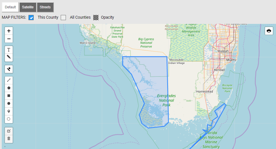 Map of Monroe County Florida