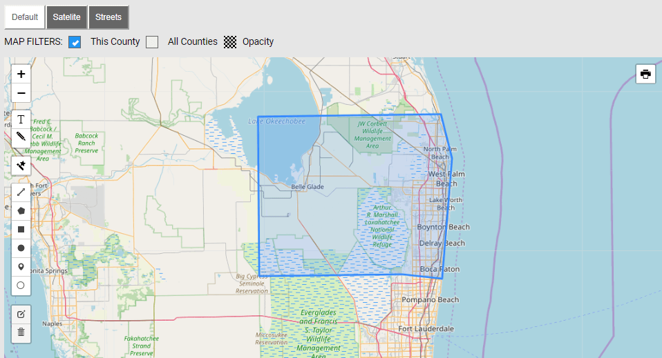 Map of Palm Beach County Florida